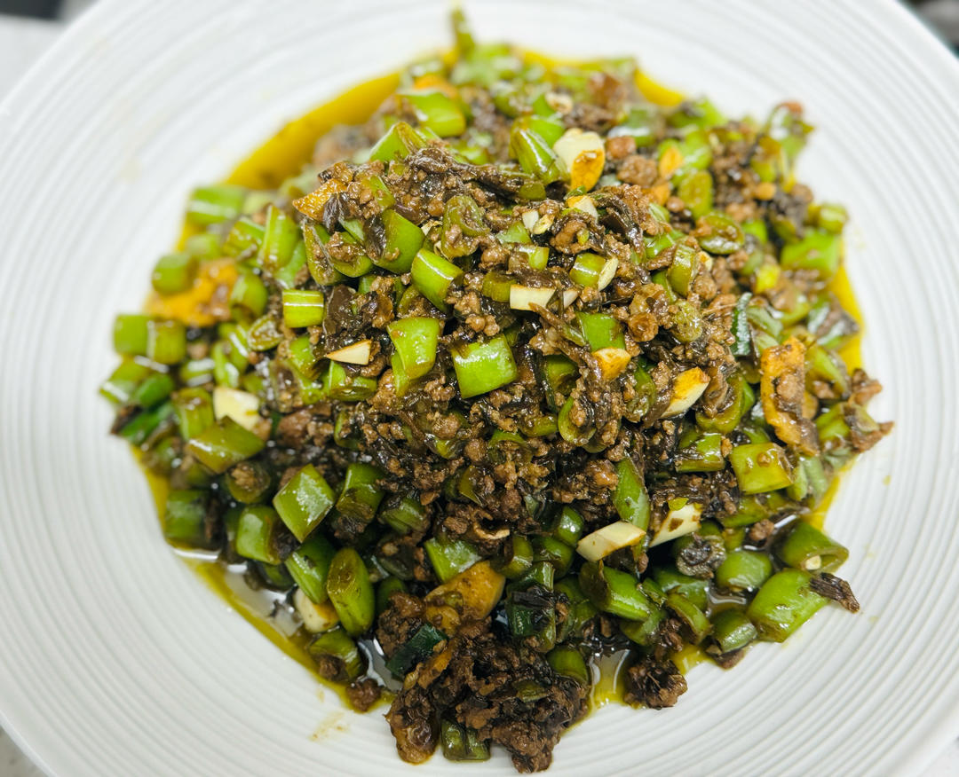 肉沫橄榄菜炒四季豆