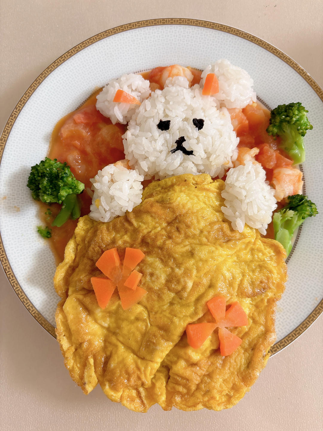 儿童版小熊萌宠香菇鸡丁盖饭❗️酱烧香菇鸡丁饭