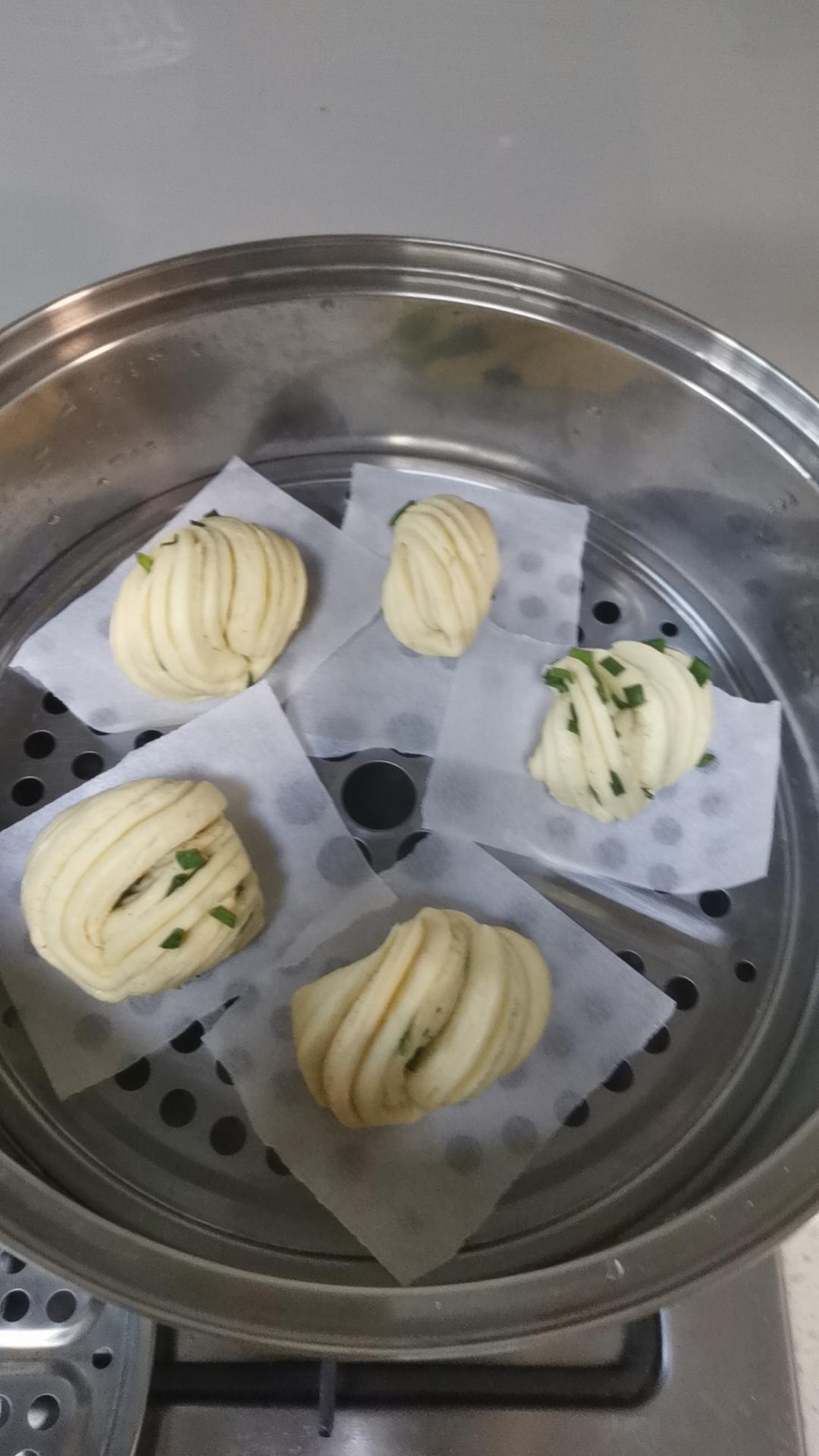 葱油花卷，一根筷子卷出漂亮的造型