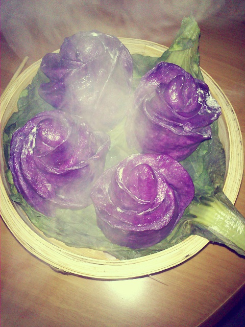 紫薯玫瑰花馒头