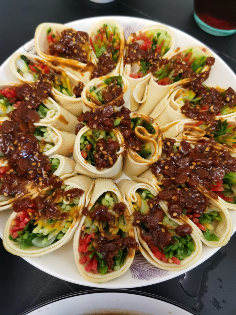 文艺版干豆腐卷大葱