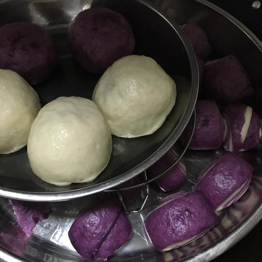 双色紫薯馒头