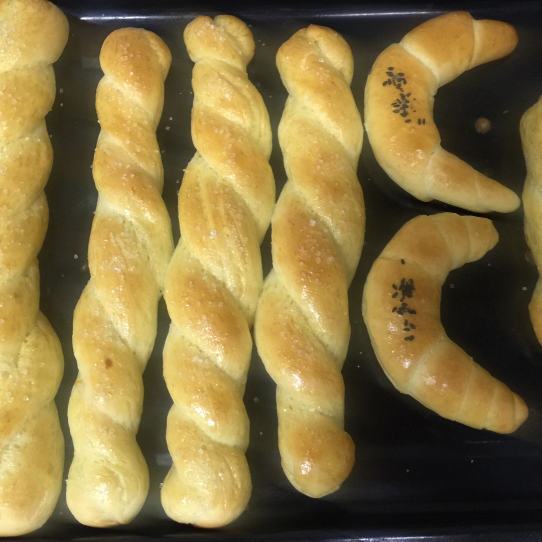 砂糖麻花面包（两股辫子）