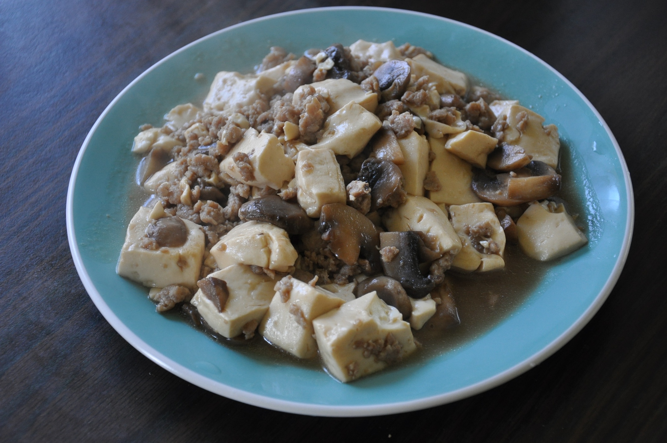 肉末蘑菇烧豆腐