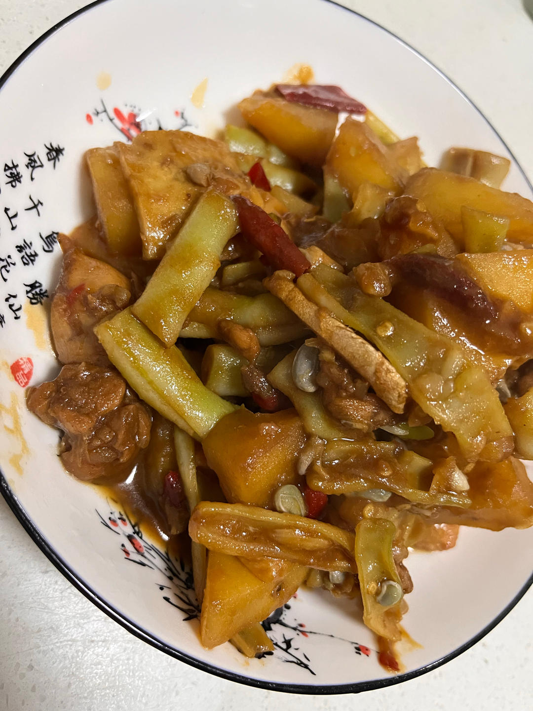 农家菜土豆焖刀豆