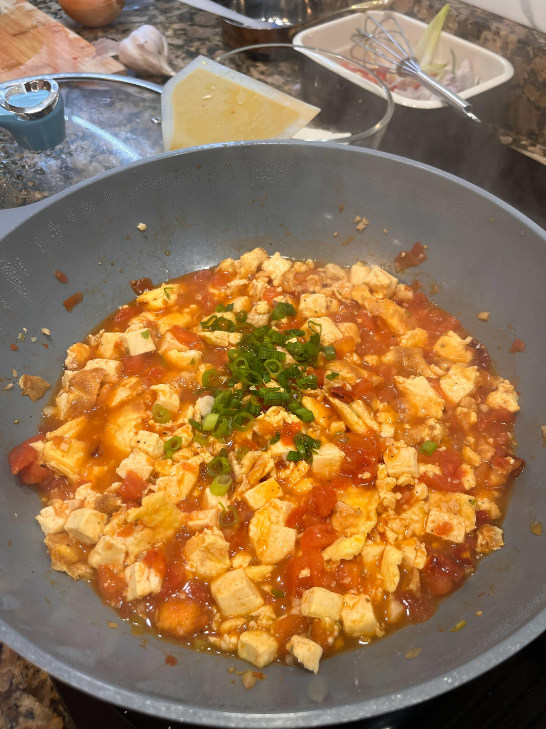 酸甜绵软的番茄鸡蛋炖豆腐