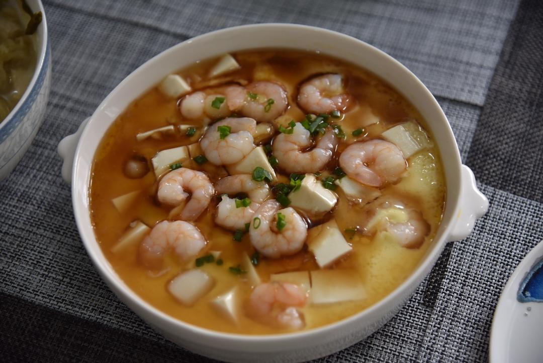 虾仁豆腐蒸水蛋