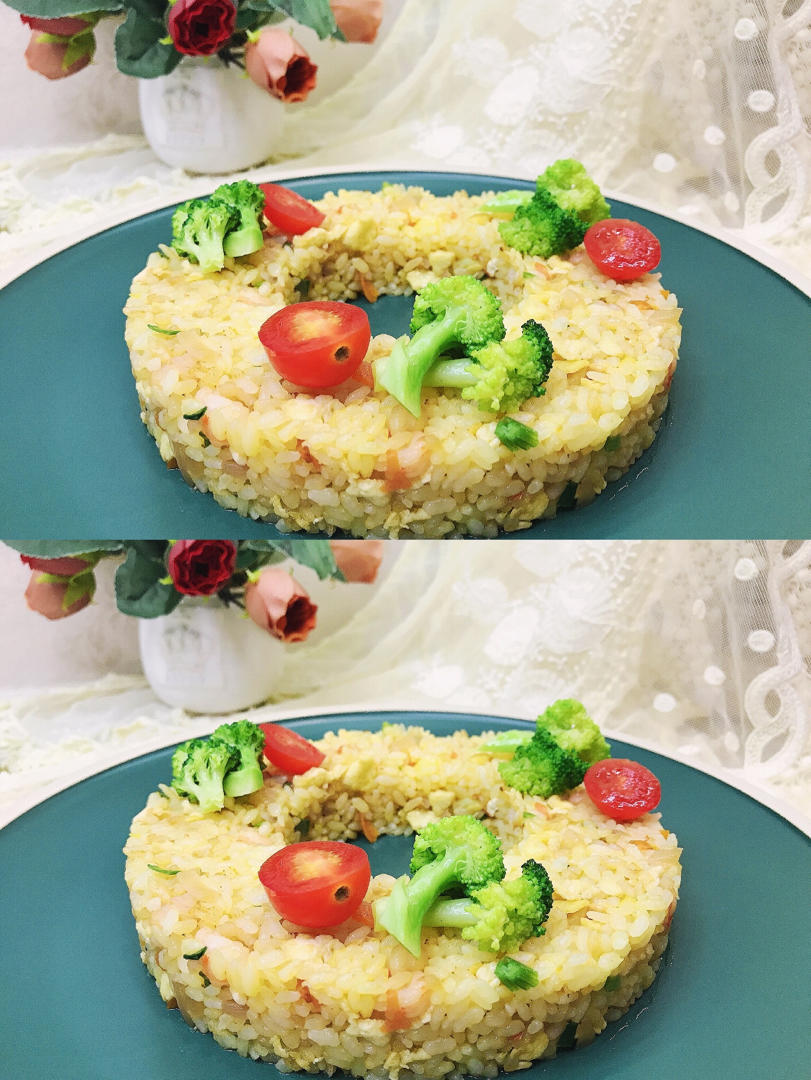 花环虾仁鸡蛋炒饭