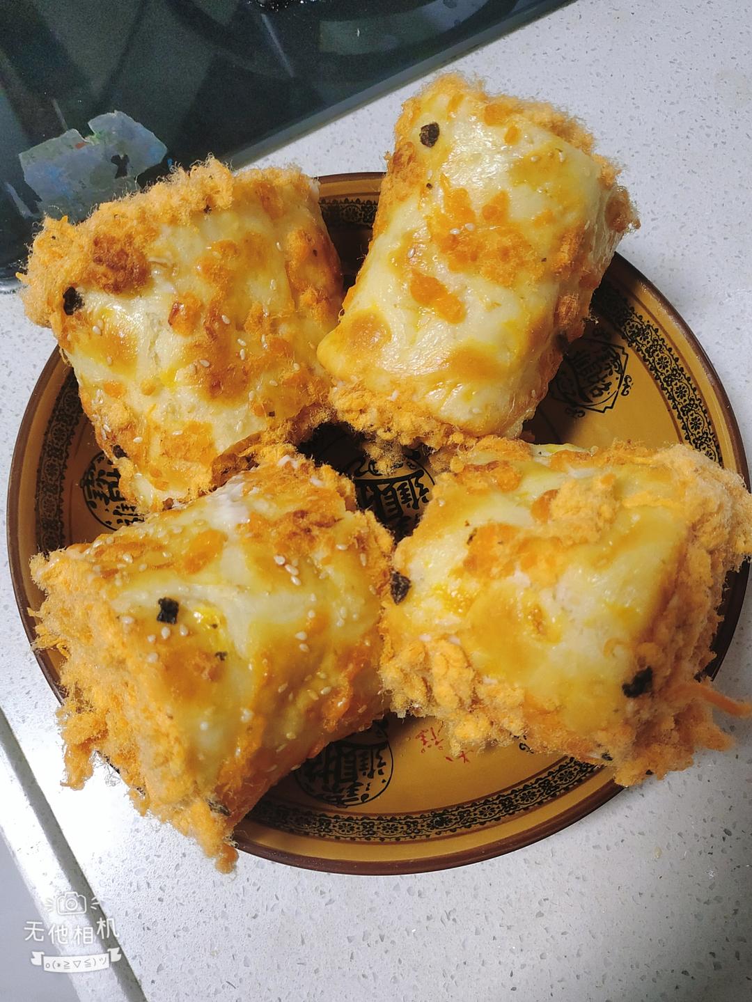 香葱肉松面包卷