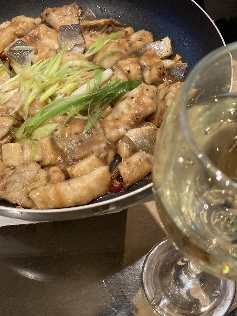 葱香焗鲈鱼