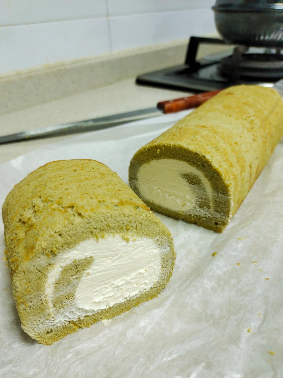 抹茶红豆蛋糕卷