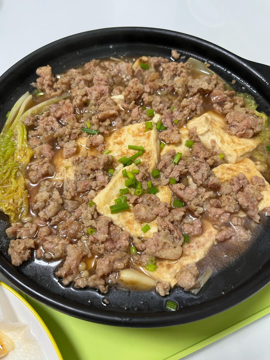 砂锅肉末豆腐煲