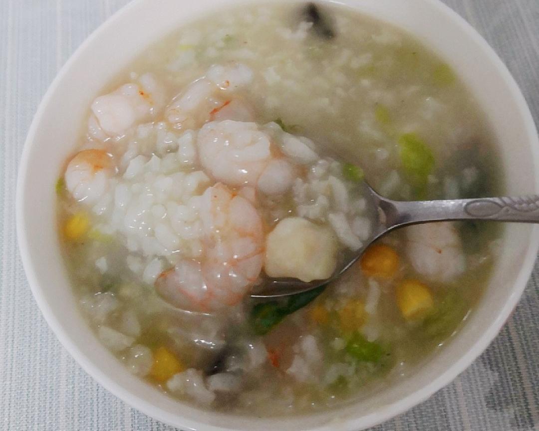 快手皮蛋虾仁粥（电压力锅版）的做法