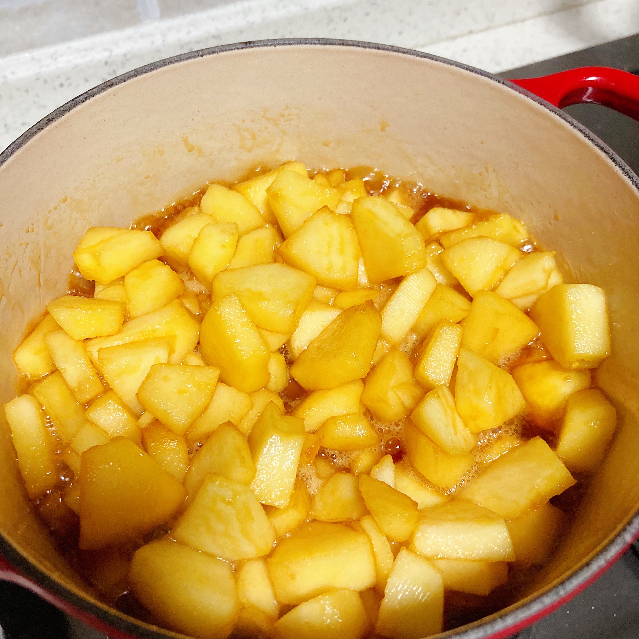 ‼️焦糖苹果樱花🌸面包‼️一次性发酵的做法 步骤3