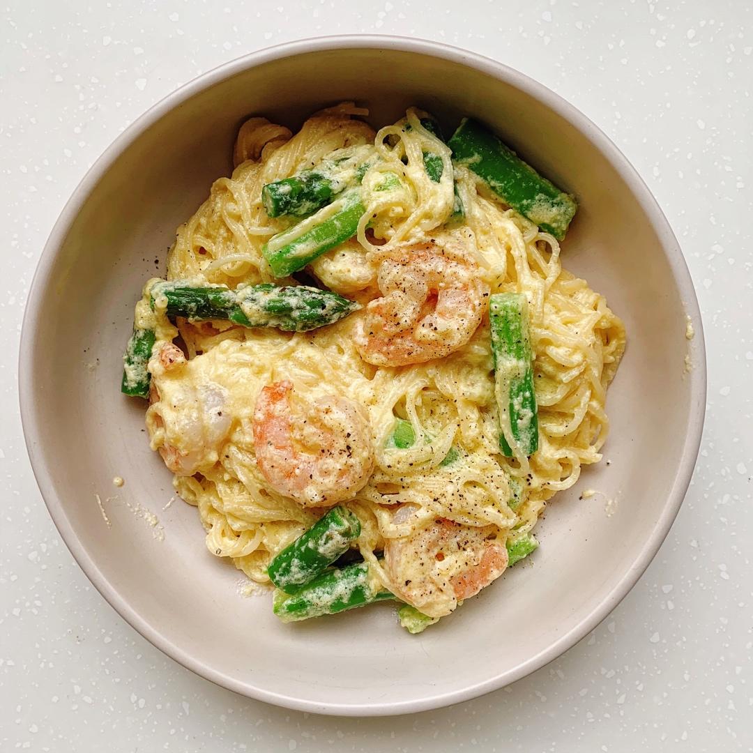 三文鱼芦笋奶油意面