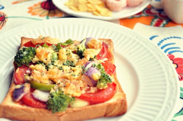 吐司培根小批萨