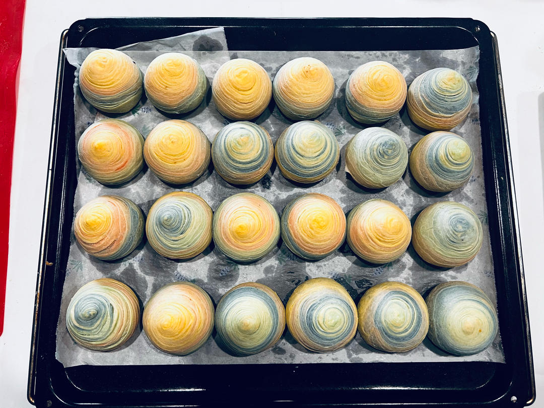 超级好看的彩虹蛋黄酥免费教程！超级详细！按照步骤就能成功！