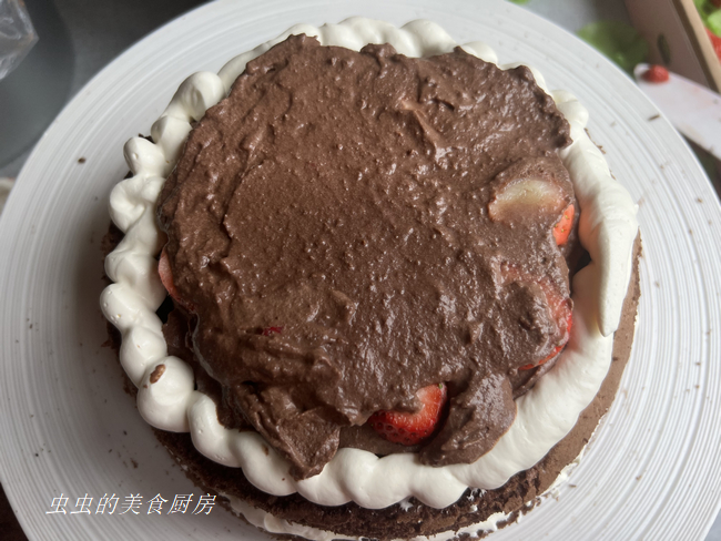鲜草莓巧克力裸蛋糕的做法 步骤12
