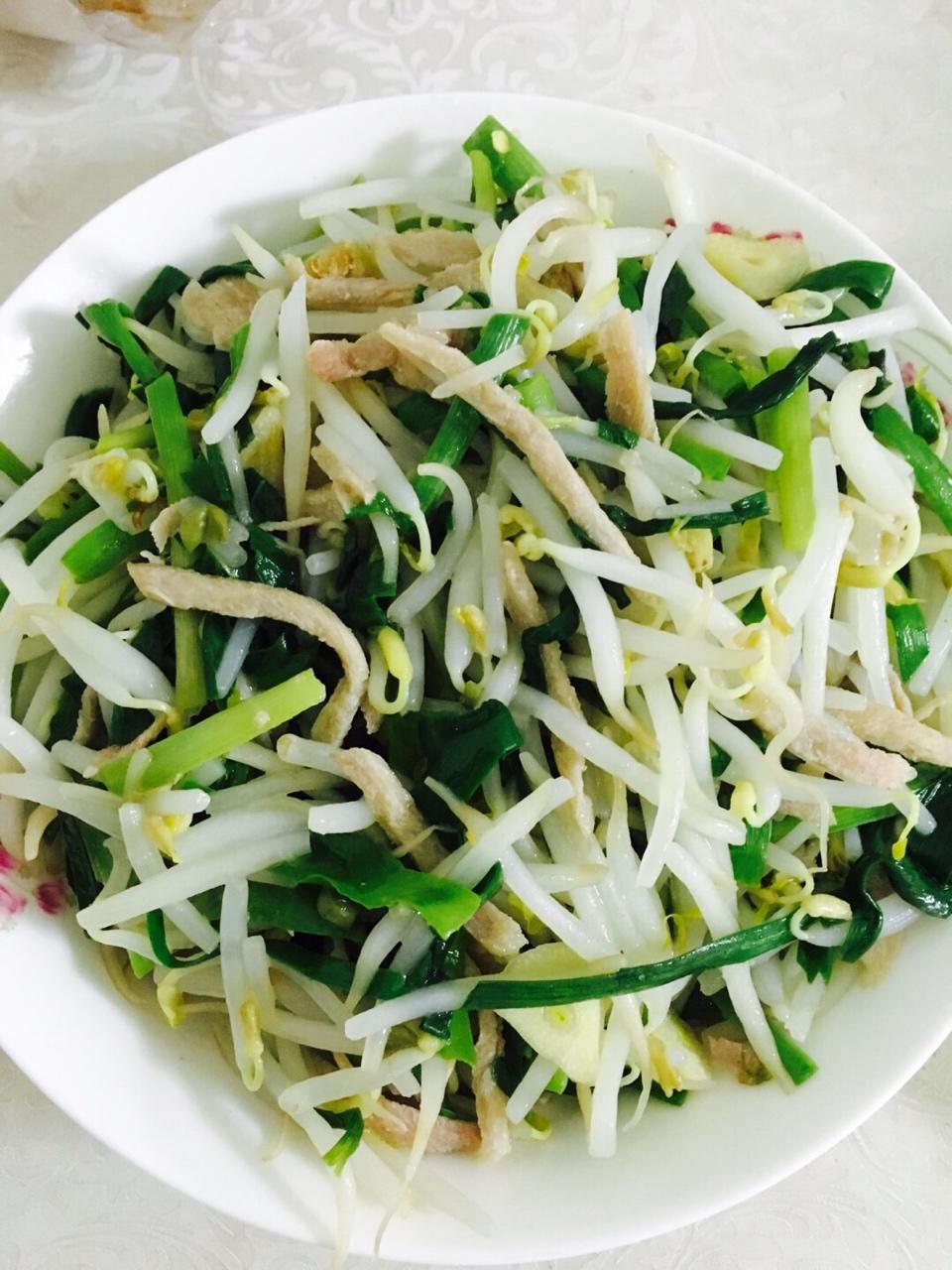 多肉植物catherine做的绿豆芽炒韭菜