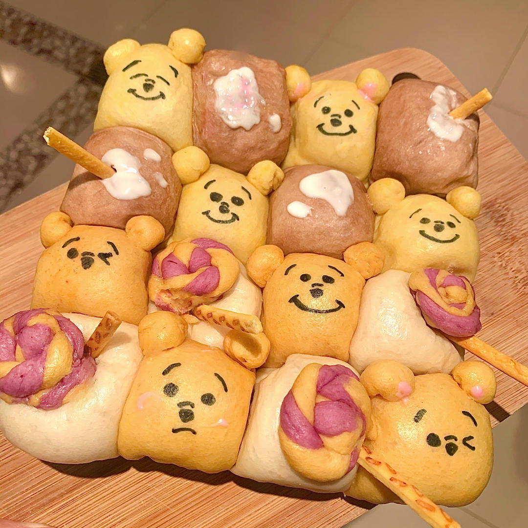 好喜欢小面包做的超可爱卡通挤挤小面包