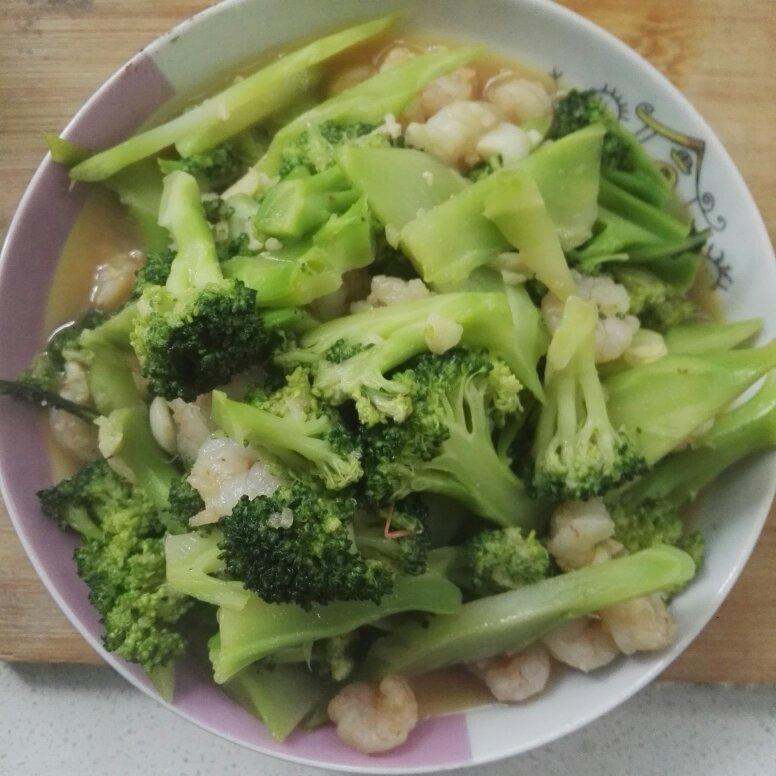 虾仁炒西兰花