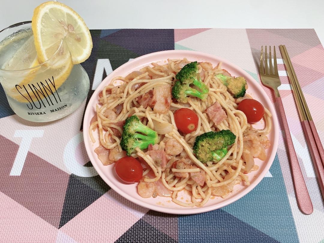 方便又贼好吃の番茄虾仁意面🍝