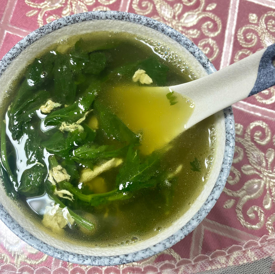 菊花脑鸡蛋汤