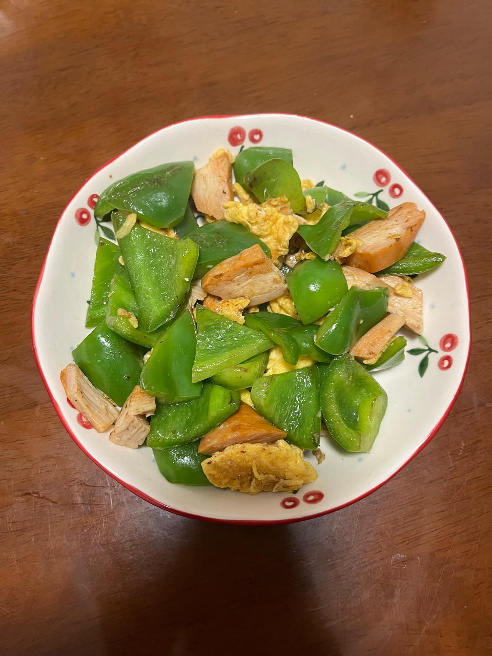 💥简单快手家常菜！青椒火腿炒鸡蛋