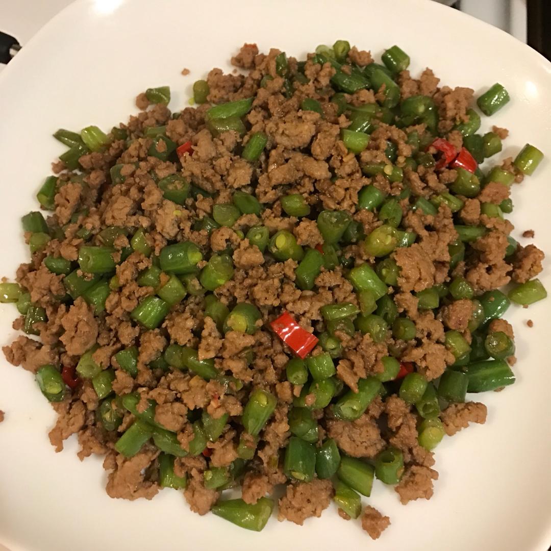 肉沫豆角下饭菜