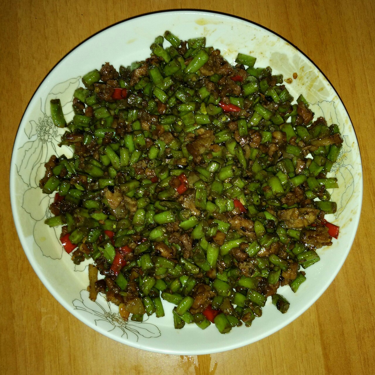 肉沫豆角下饭菜