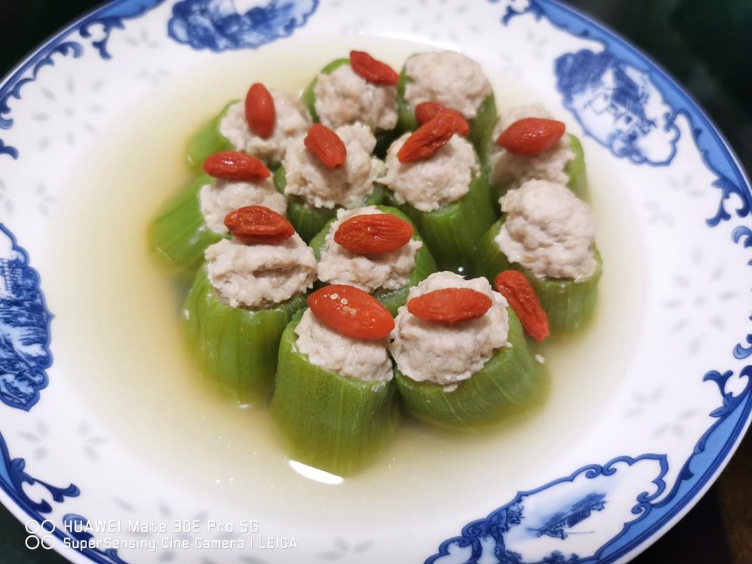 十分钟速成的清鲜养生菜：丝瓜酿肉