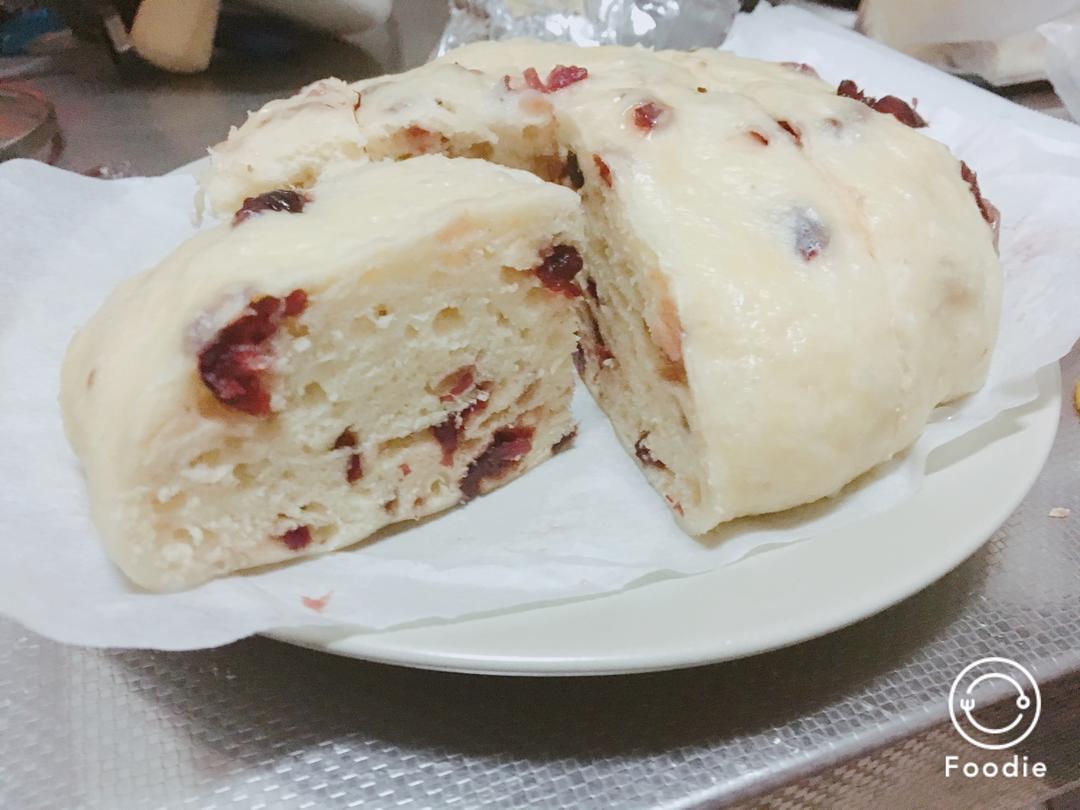 不用揉面，简单易做的——蔓越莓发糕