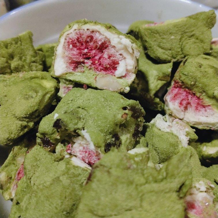 雪花酥（抹茶无花果）