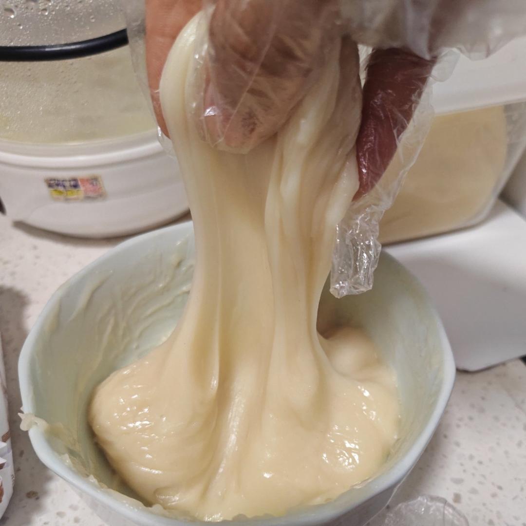 拉丝麻薯隔夜冷藏不变硬的实验成功，三夜依然拉丝