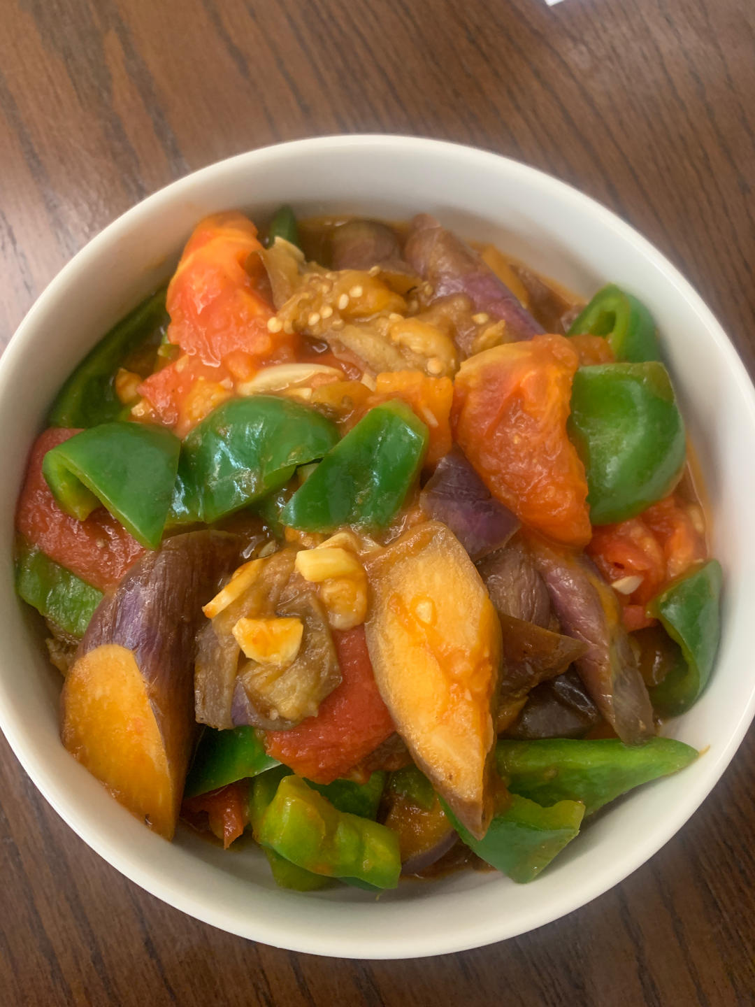 5分钟快手下饭菜#番茄炒茄子🍅番茄家族