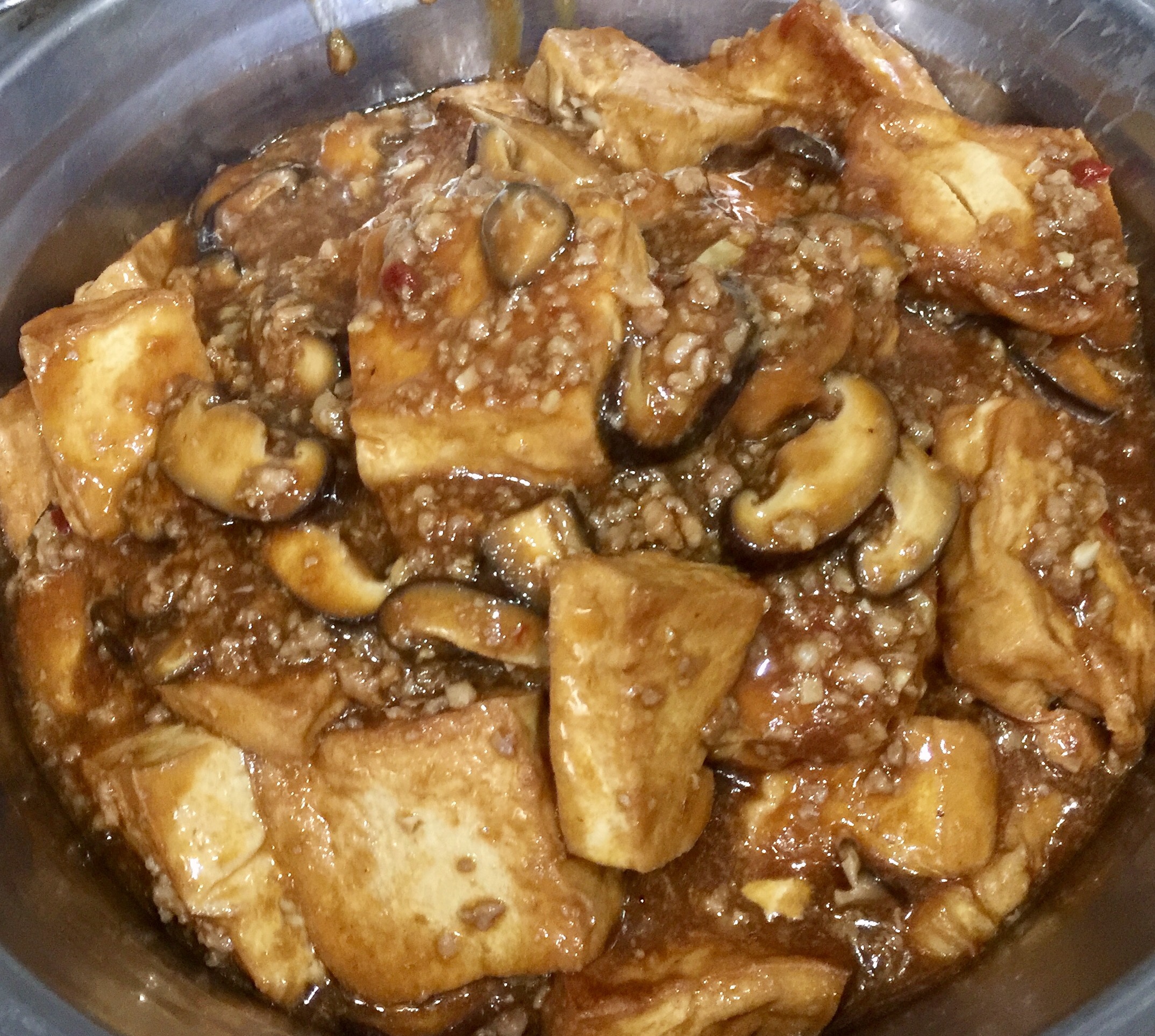 冬菇肉末焖豆腐的做法