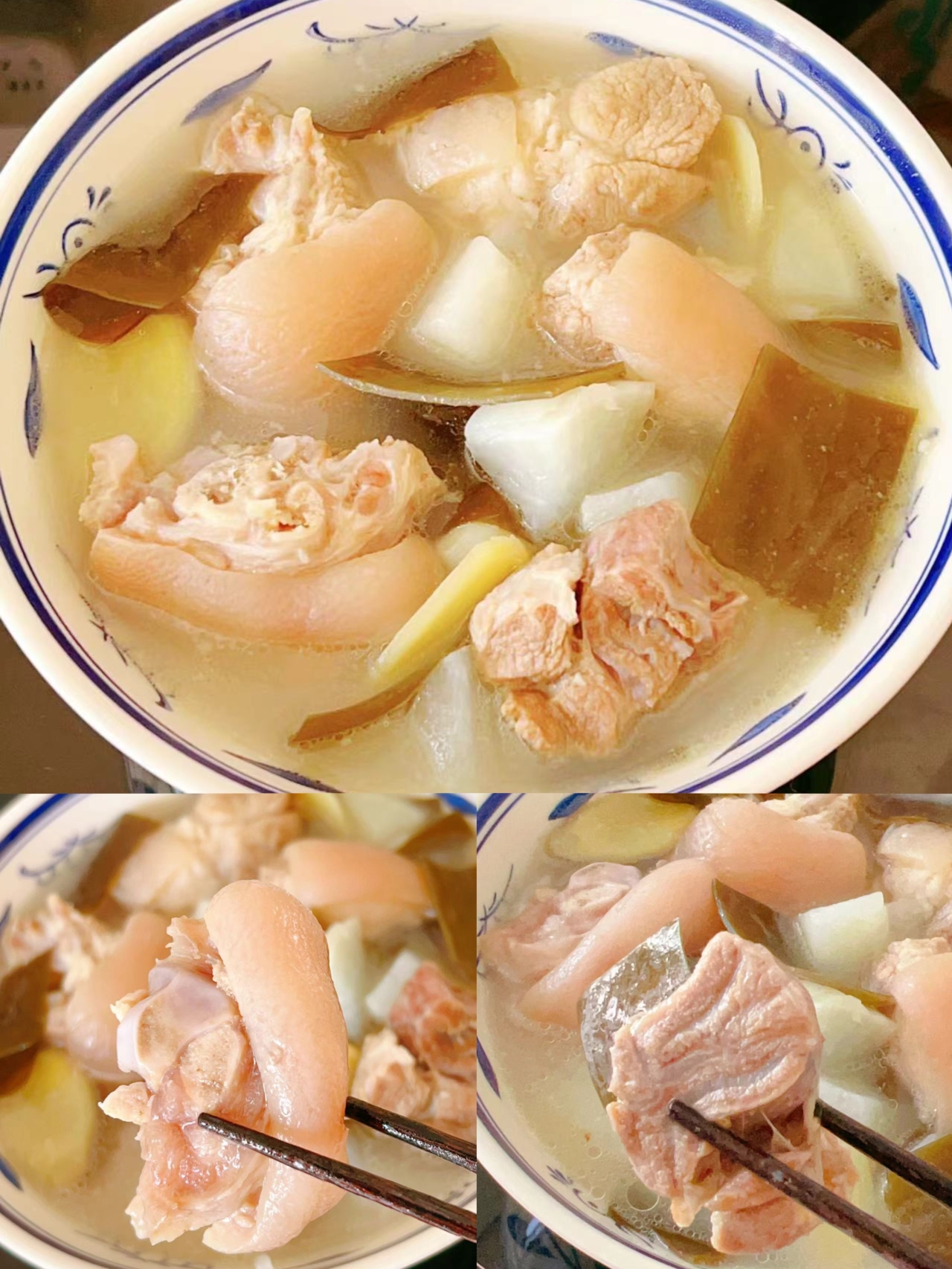 海带萝卜猪蹄髈汤的做法