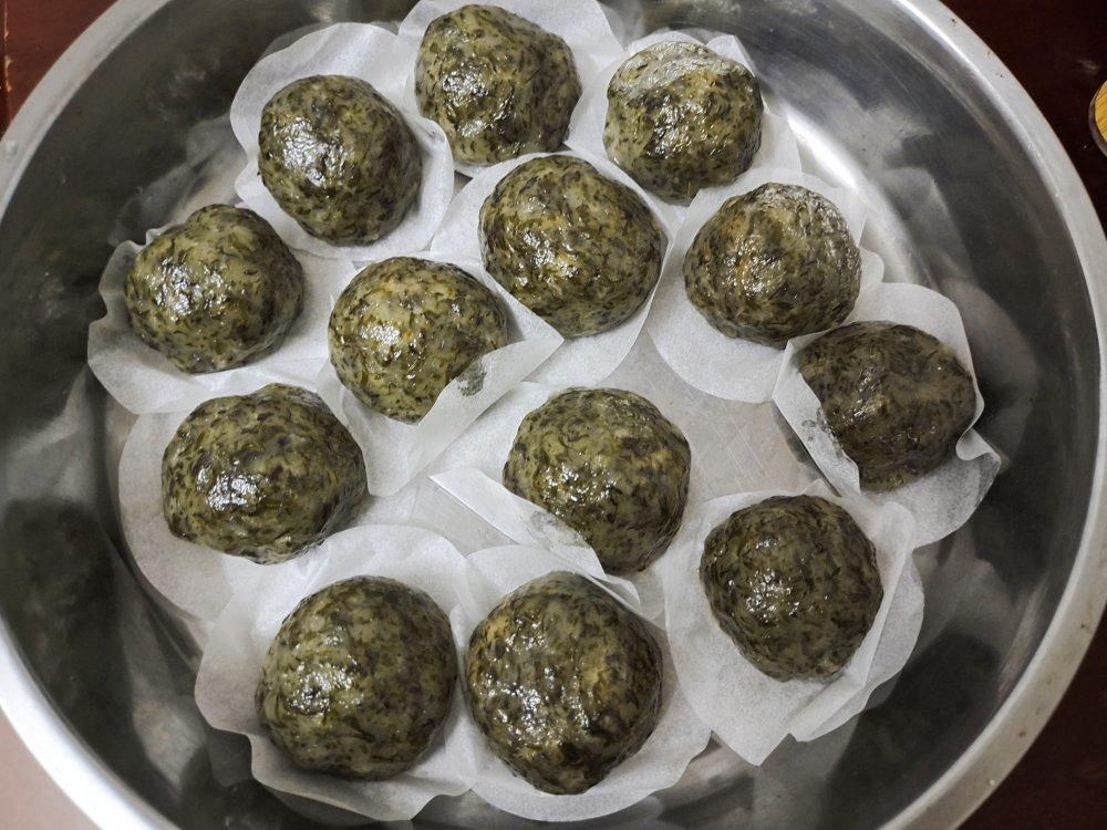 Q糯的艾草·青团（咸蛋肉松）
