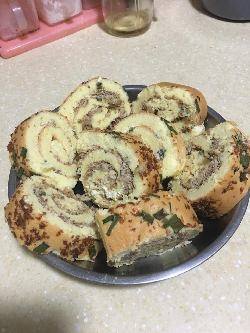 香葱肉松蛋糕卷