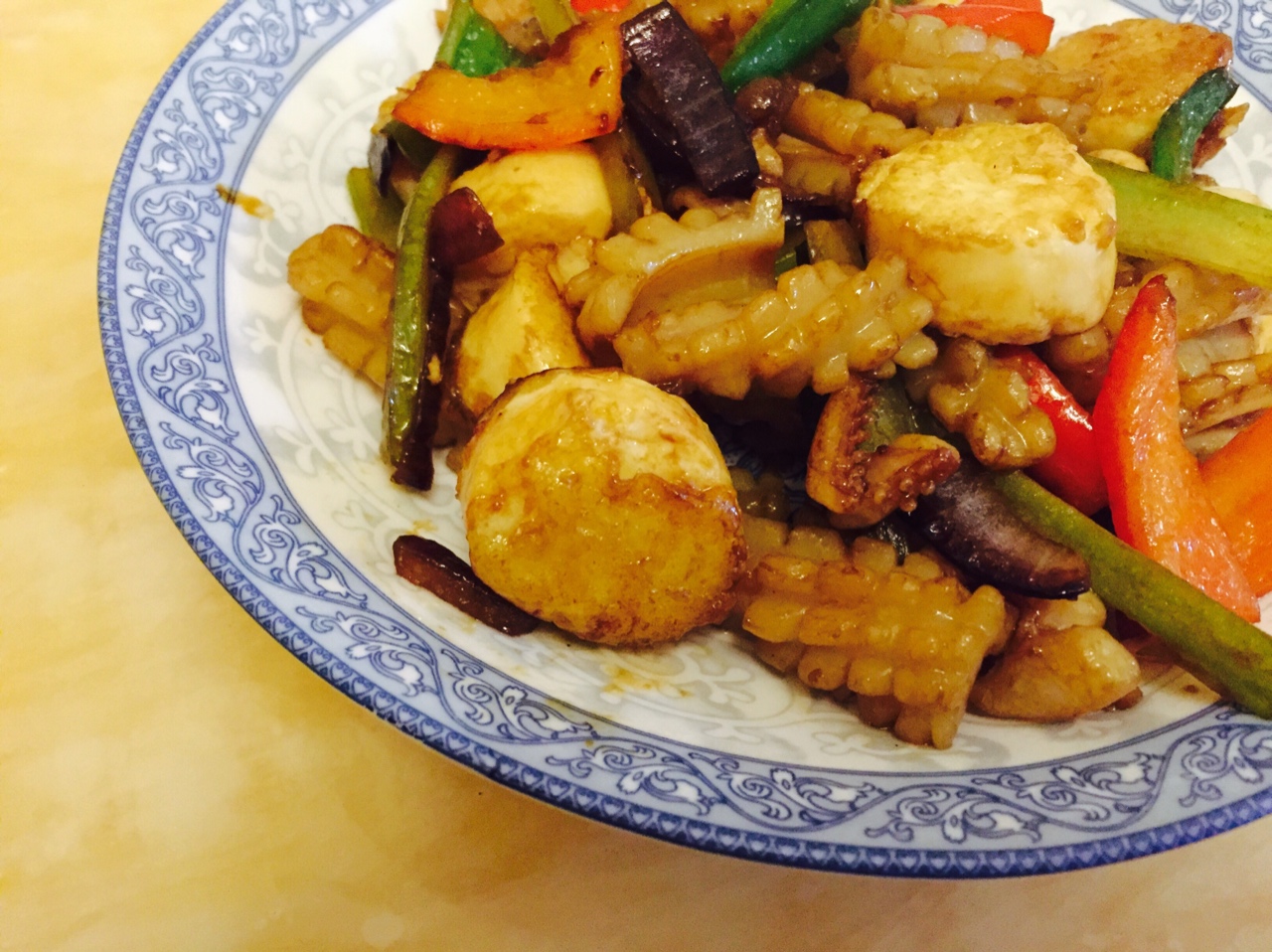 铁板海鲜日本豆腐 Seafood with Japanese Dofu