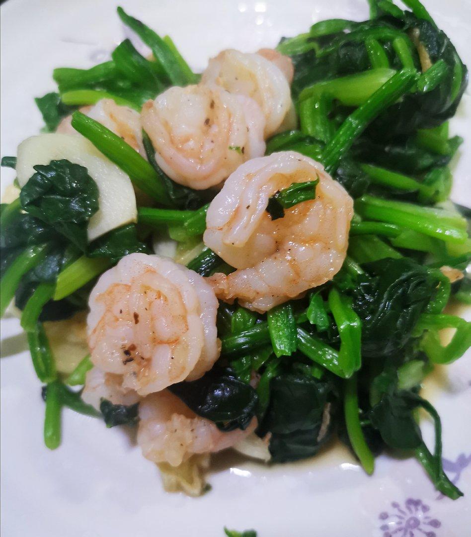 虾仁烧菠菜