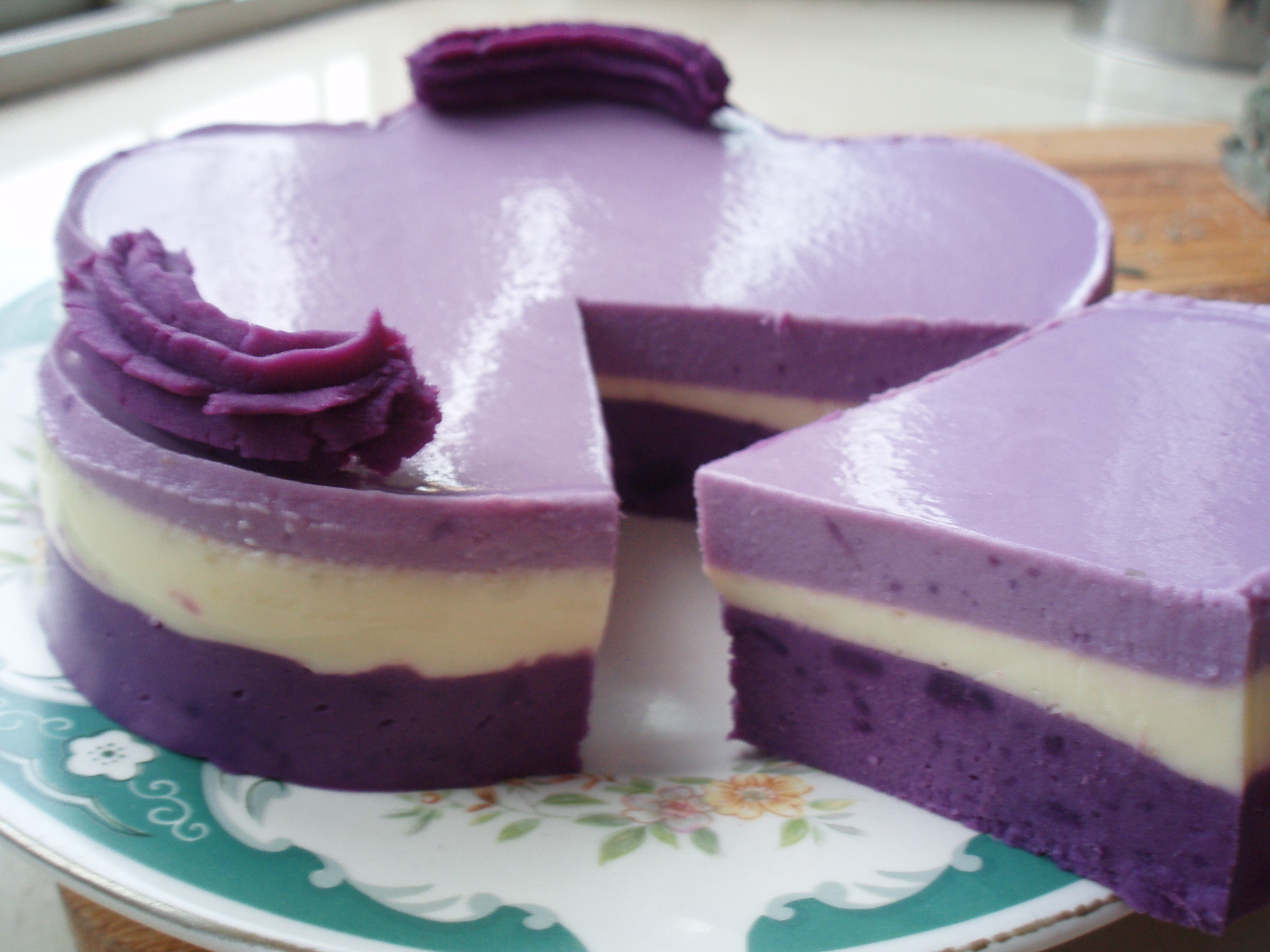 香草紫薯慕斯的做法