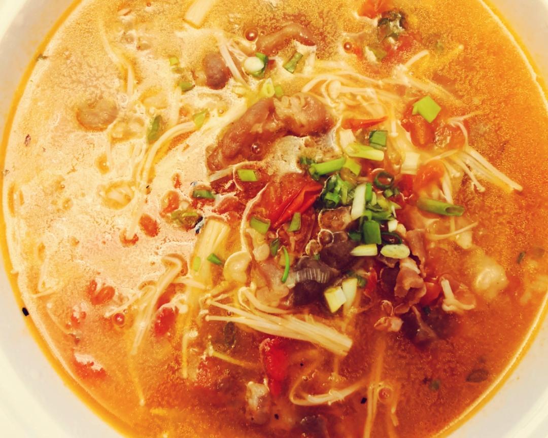 番茄羊肉卷金针菇