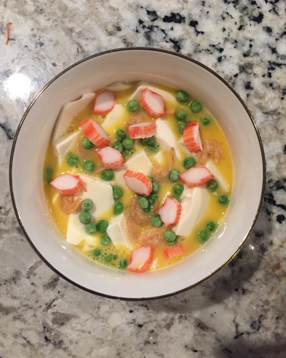 五分钟鸡蛋豆腐羹（附盒装豆腐脱模大法！）