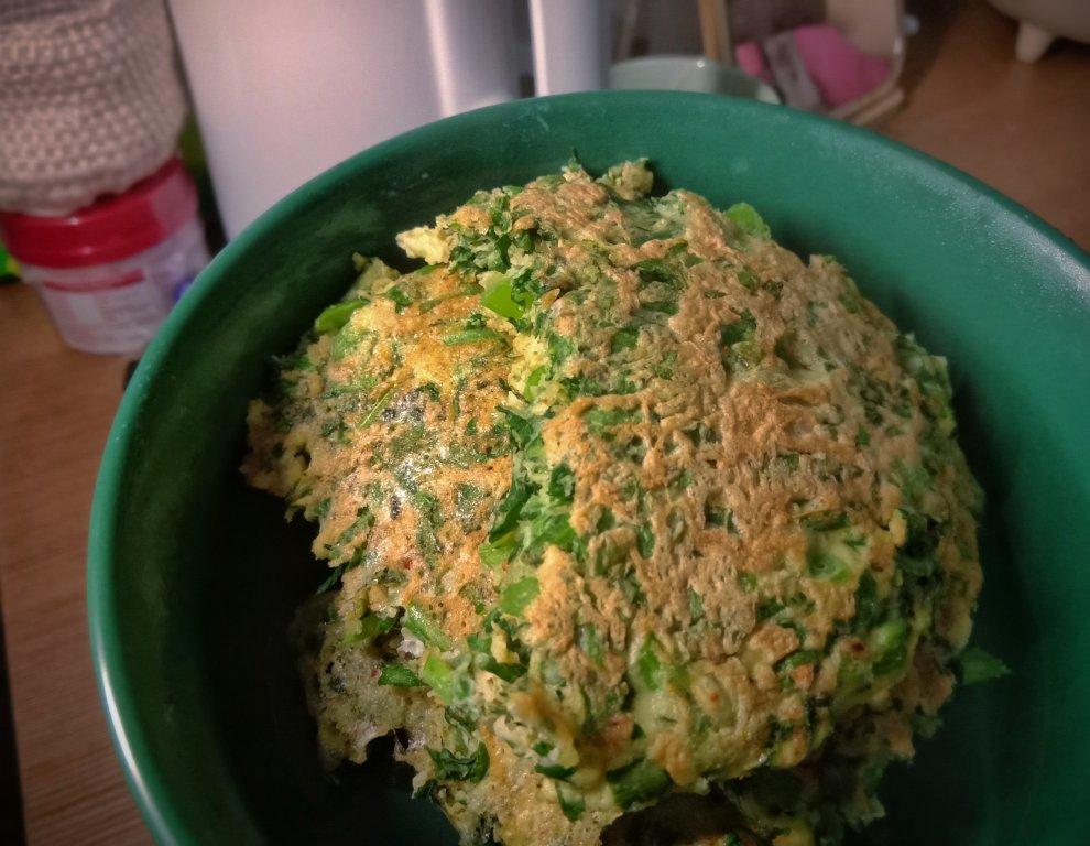 【原创】清爽不腻口、清热解毒、香煎茼蒿饼