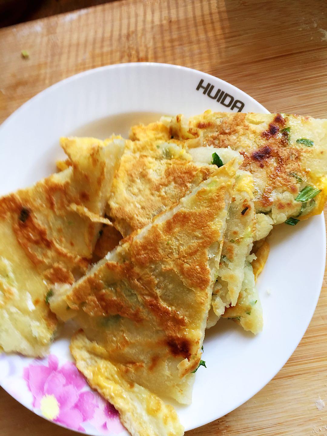鸡蛋葱油饼                  （更新饼坯保存方法）