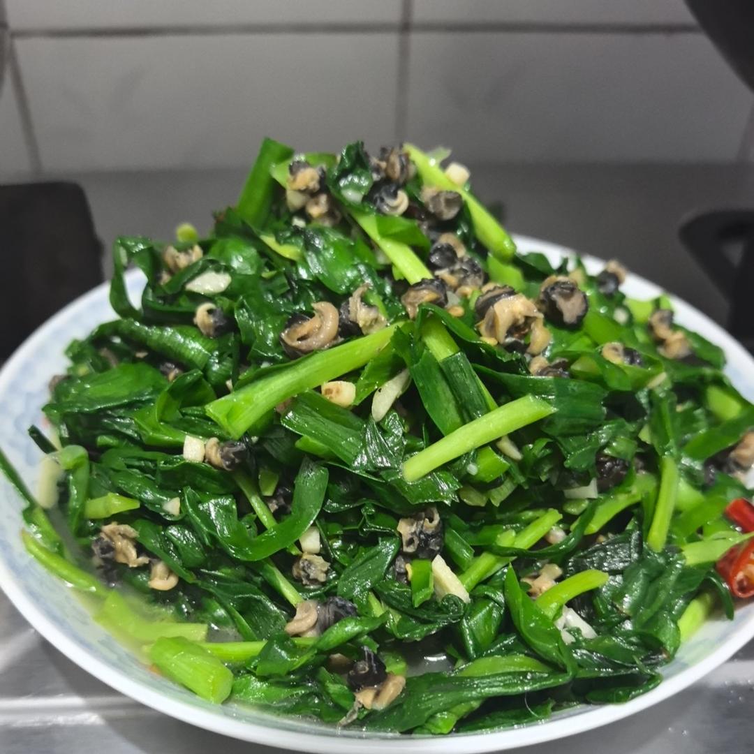 家常徽菜：韭菜炒螺蛳肉