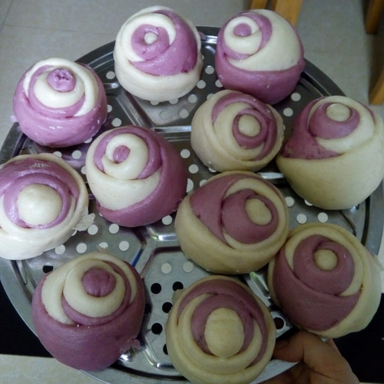 玫瑰花牛奶馒头