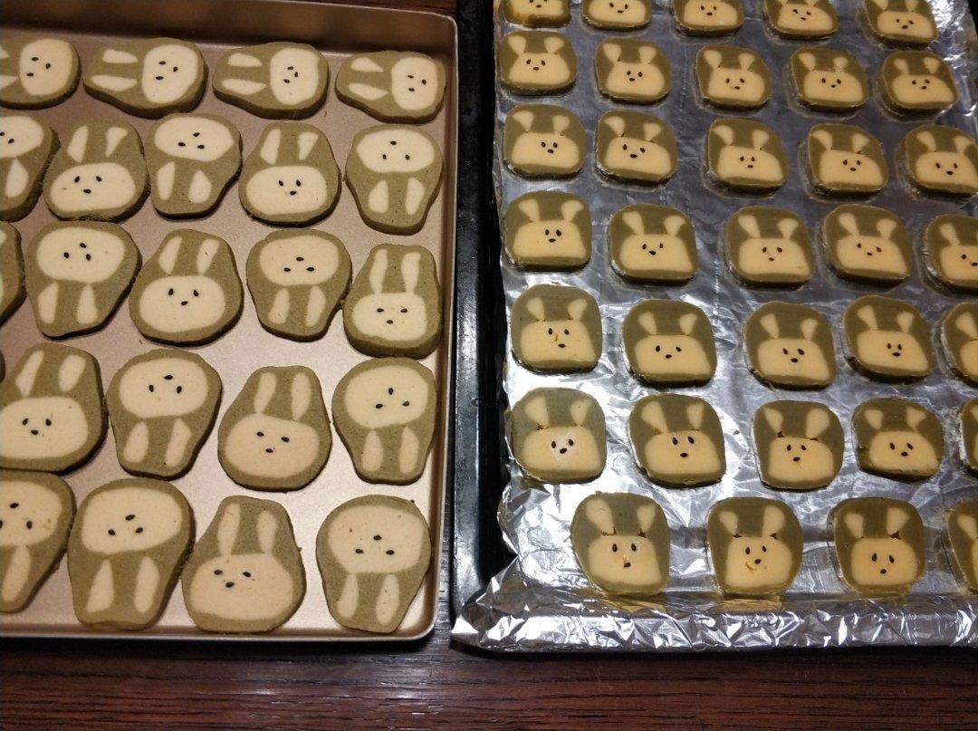 抹茶兔兔曲奇（比熊猫简单！超详细实物图+超良心手绘图）