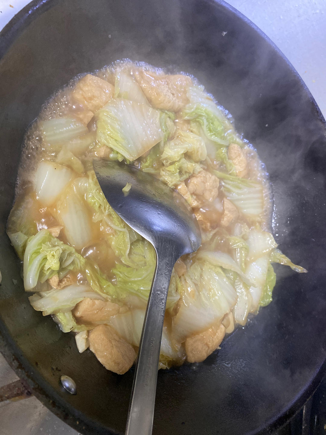 好吃到连汤汁都不剩的白菜焖豆泡，给肉都不换